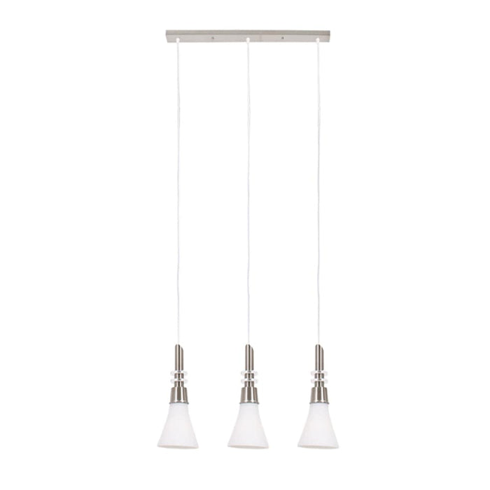 elevenpast Pendant Lights Rita Metal and Glass Trio Pendant Light PEN077/3 SATIN 6007226042085