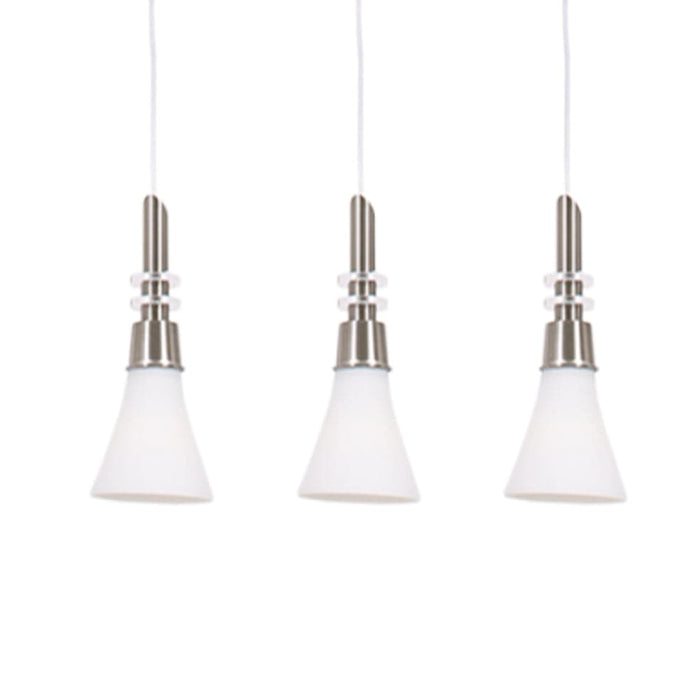 elevenpast Pendant Lights Rita Metal and Glass Trio Pendant Light PEN077/3 SATIN 6007226042085