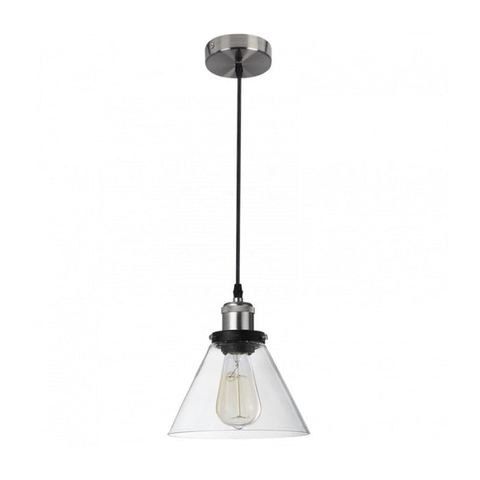 elevenpast Pendant Lights Sarah Metal and Glass Pendant Light PEN922 SATIN 6007226063592