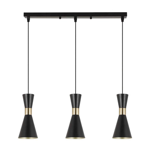 elevenpast Pendant Lights Larissa Metal Trio Pendant Light Black PEN941/3 BLACK 6007226087413