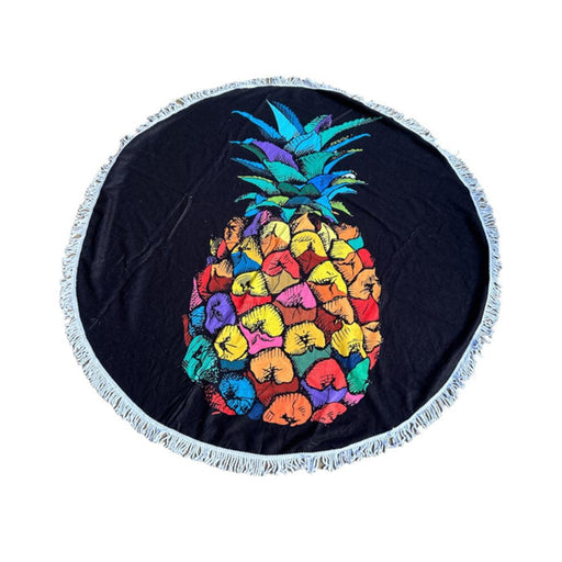 elevenpast towel Colourful Pineapple Round Beach Towel RBEACH1H