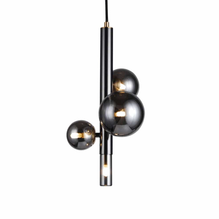 elevenpast Lighting Stellar Pendant 4 Light - Smokey Glass and Black Metal RG10265