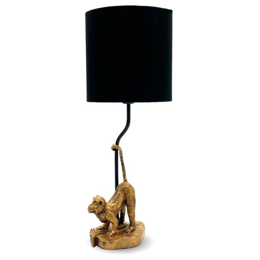 elevenpast Table Lamp Monica Monkey Table Lamp Gold with Black Shade RG10355BLACK SHADE