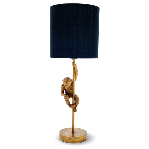 elevenpast Charlie Chimp Table Lamp Gold with Black Shade RG10356