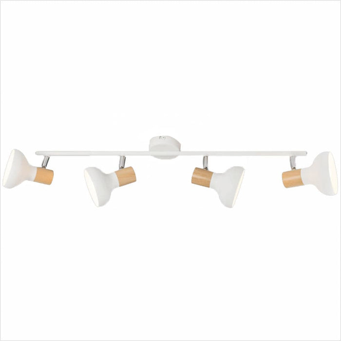 elevenpast Spotlight Alina Metal and Wood Finish Quadruple Spotlight White S401/4 WHITE 6007226071290