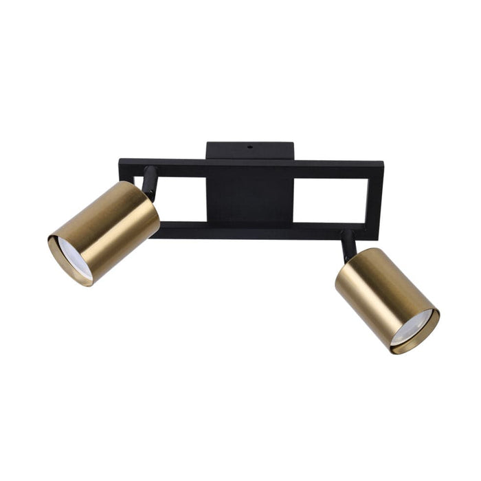 elevenpast Spotlight Satin Gold Darcey Aluminium Double Spotlight Brass | Black S414/2 SATIN BRASS 6007226086409