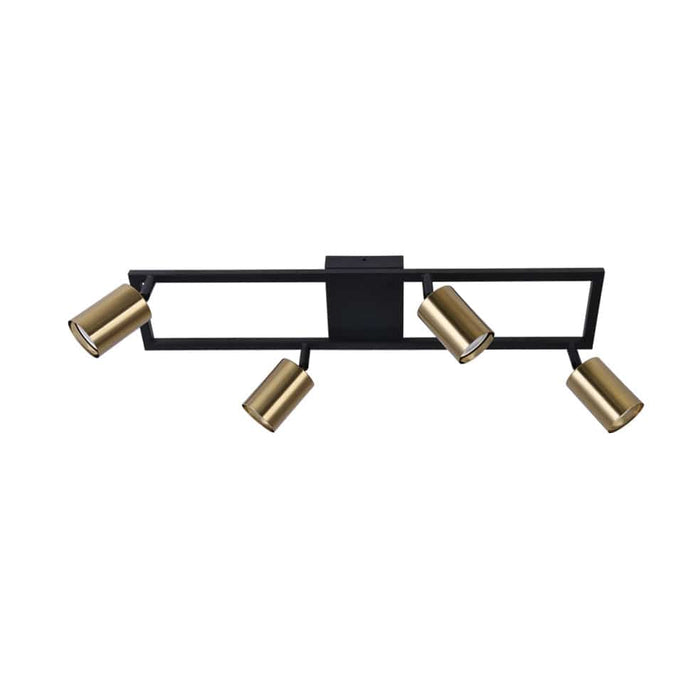 elevenpast Spotlight Satin Gold Darcey Aluminium Quad Spotlight Brass | Black S414/4 SATIN BRASS 6007226086423