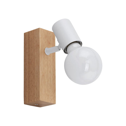 elevenpast Wall Light Townshend Metal and Wood Wall Light White S442 9002759331689