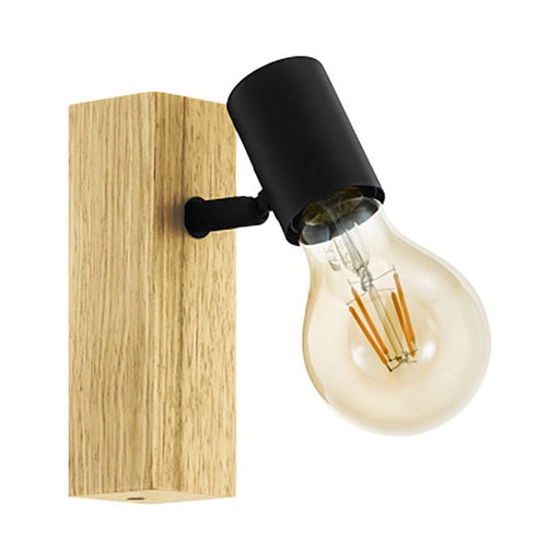 elevenpast Wall Light Townshend Metal and Wood Wall Light Black S450 9002759981112