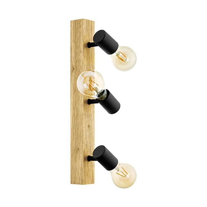 elevenpast Wall Light Townshend Triple Metal and Wood Wall Light Black S452 9002759981136