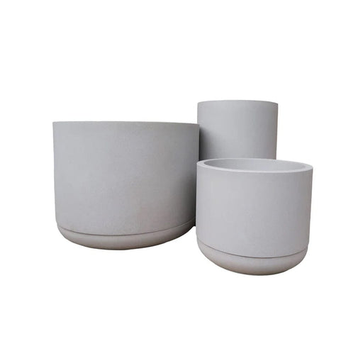 elevenpast Pots & Planters Match Cylinder Japi Planter with Saucer Sandstone