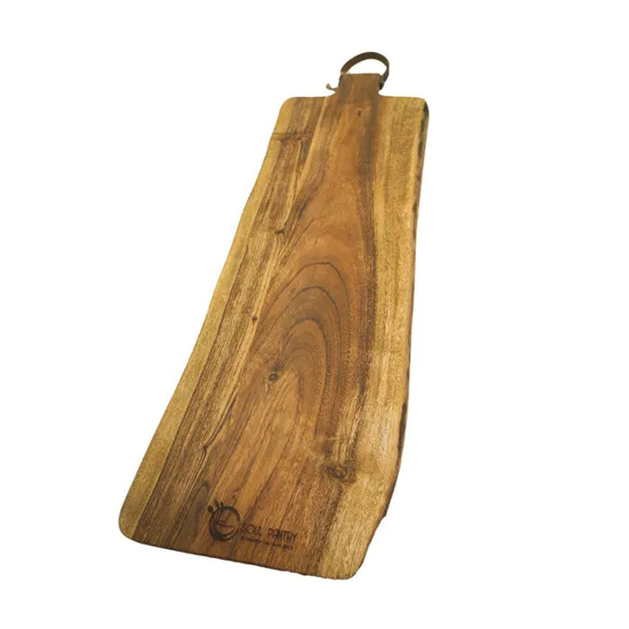 elevenpast board Acacia Rectangular Edged Chopping Board with Leather Handle SG038