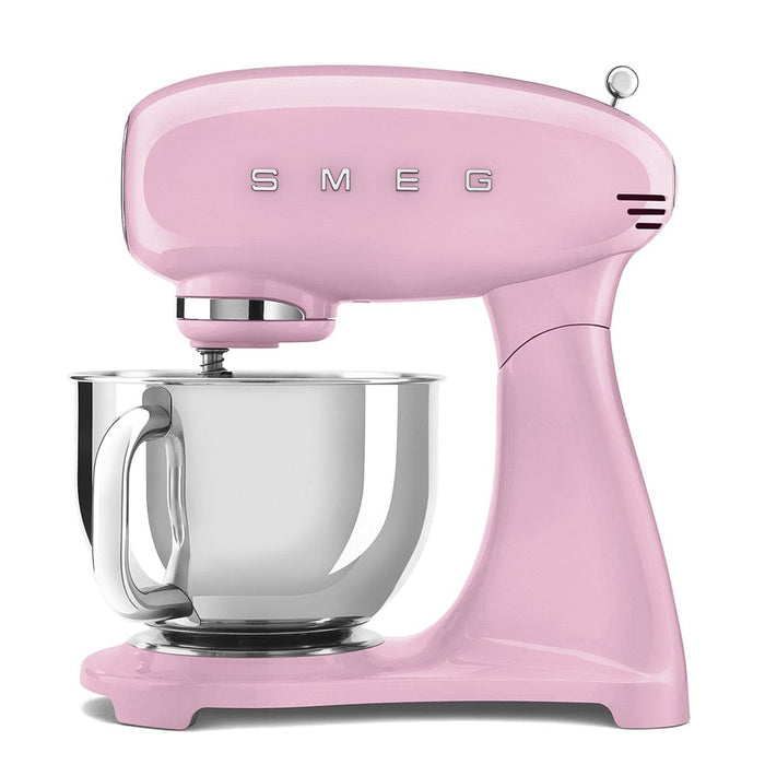 elevenpast Kitchen Appliances Pink Smeg Stand Mixer with Stainless Steel Bowl SMF03PKEU 8017709319212