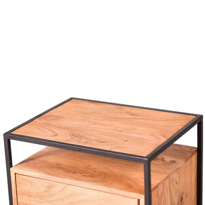 elevenpast Bedside Pedestal Urban Luxe Wooden Bedside Table SNK641