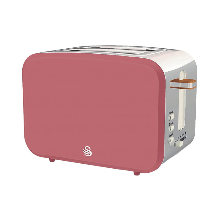 elevenpast Toaster Fuchsia Rose Swan Nordic 2 Slice Toaster Fuchsia Rose | Oatmeal SNT2FR 6005587013942