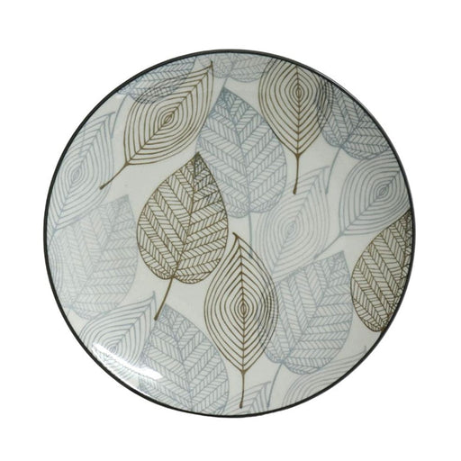 elevenpast Dinner Ceramic Leave Pattern Plate Set Of 6 | Side or Dinner ST11