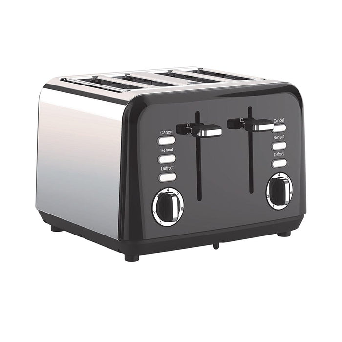 elevenpast Toaster Black Swan Townhouse Stainless Steel Four Slice Toaster White | Silver | Black STH4B 6005587014093