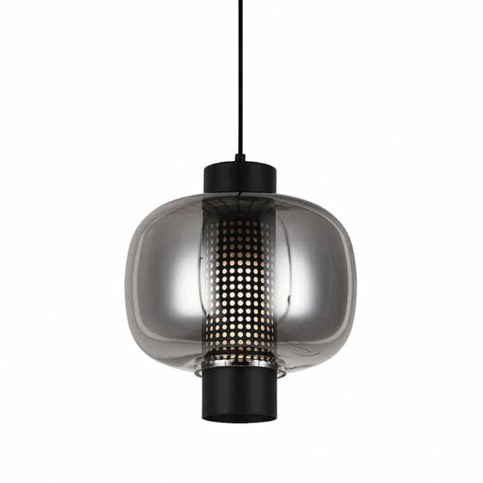 elevenpast Lighting Fixtures Medium / Black Chicago Glass Pendant Light in Satin Gold or Black T-KLCH-133/BL