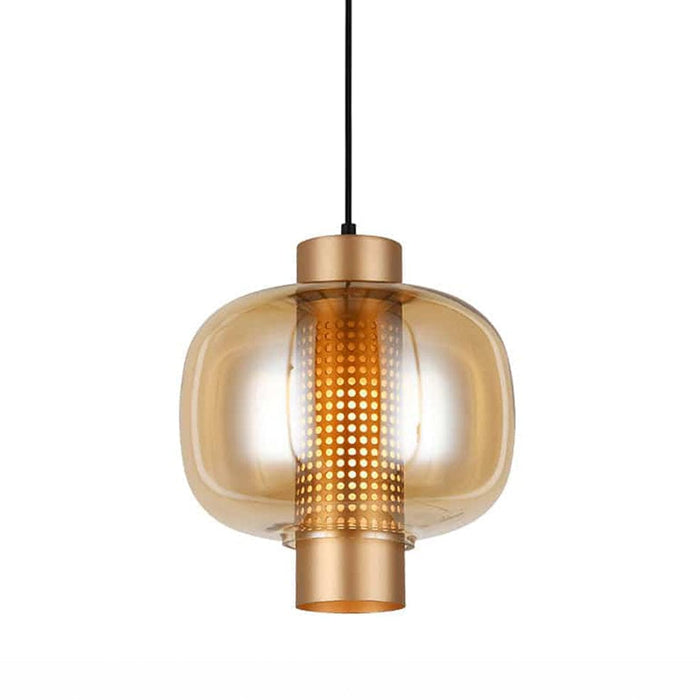 elevenpast Lighting Fixtures Medium / Satin Gold Chicago Glass Pendant Light in Satin Gold or Black T-KLCH-133/SG