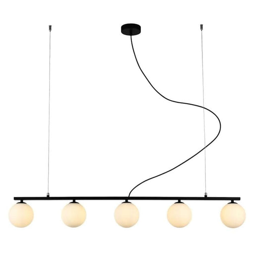 elevenpast Large / Black Linear Black or Gold with Opal Glass Chandelier Light 2 Sizes T-KLCH-1479/BL