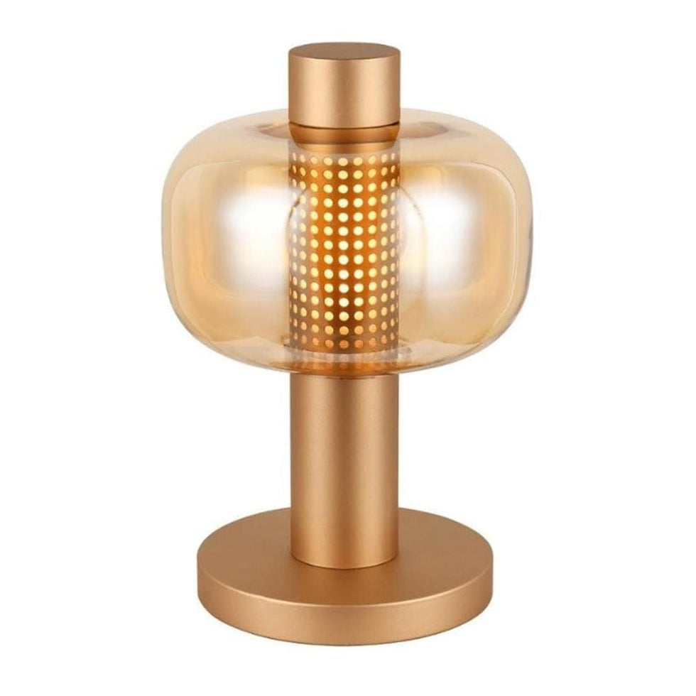 Chicago Metal and Glass Table Lamp Black | Gold | elevenpast