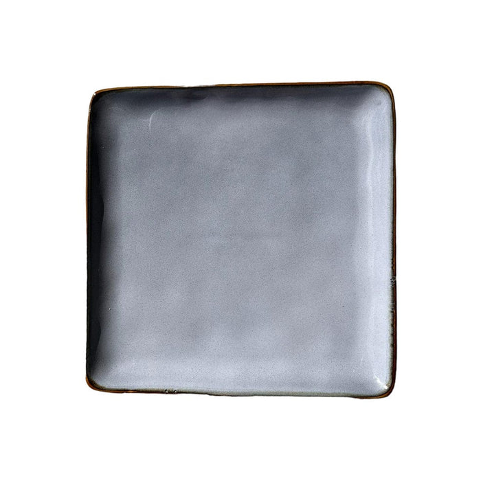 elevenpast Side Ceramic Square Speckled Plate Blue Grey Set Of 6 | Side or Dinner TM24ST0103025