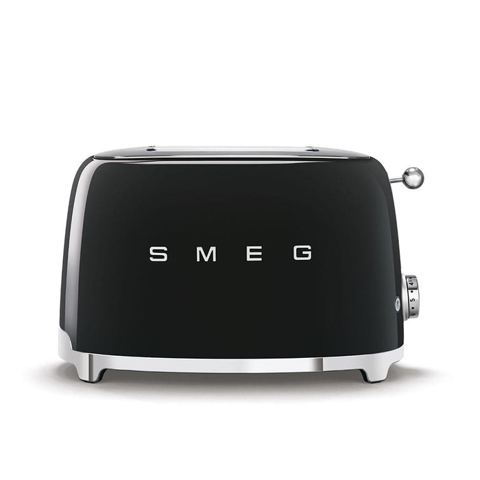 SMEG Toaster Black Smeg Two Slice Toaster Glossy Finish TSF01BLSA 8017709198237