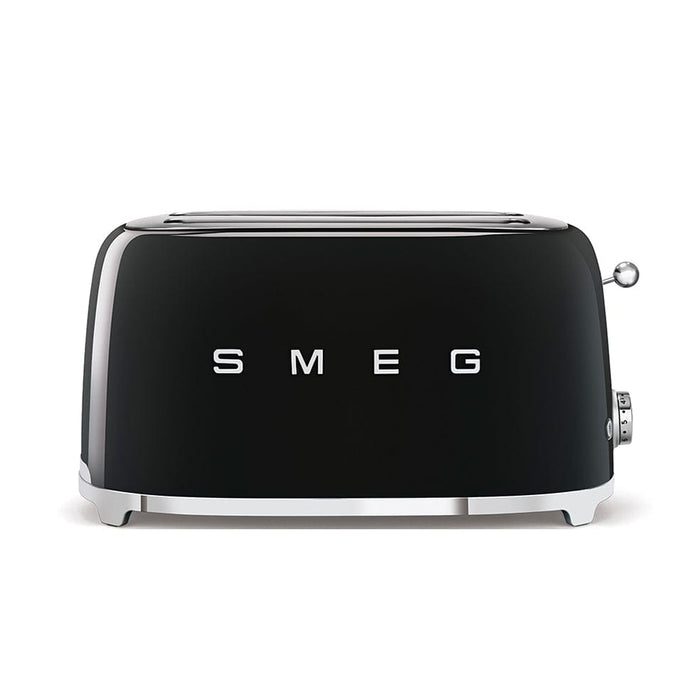 SMEG Toaster Black Smeg Four Slice Toaster Glossy Finish TSF02BLSA 8017709198268