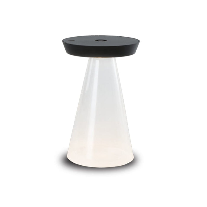 Spazio Black Torus LED Glass and Aluminium Rechargeable Table Lamp Black | White UB.366402