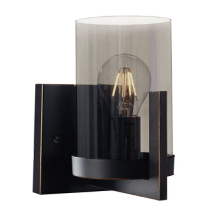 elevenpast Wall Light Zephyr Metal and Glass Wall Light Black WB804/1 BK/GD 6007226061475