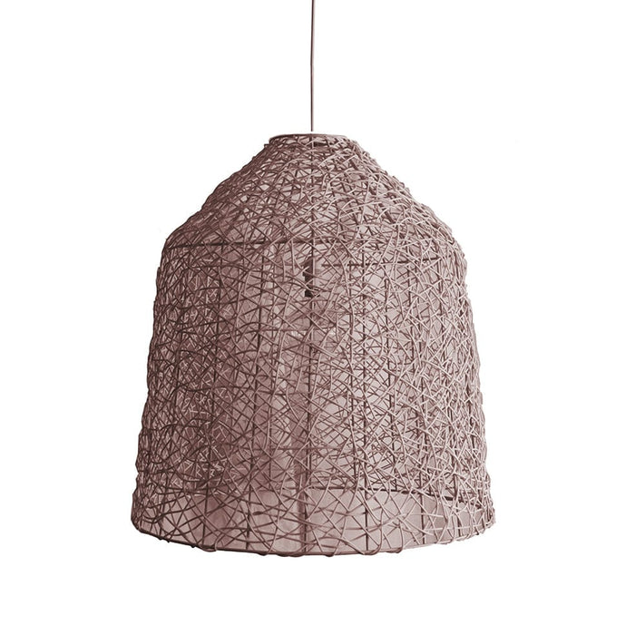 Woven Bell Resin Pendant Light Brown 