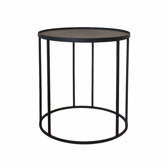 elevenpast Side Table Orbit Metal Round Side Table Black WTAB19