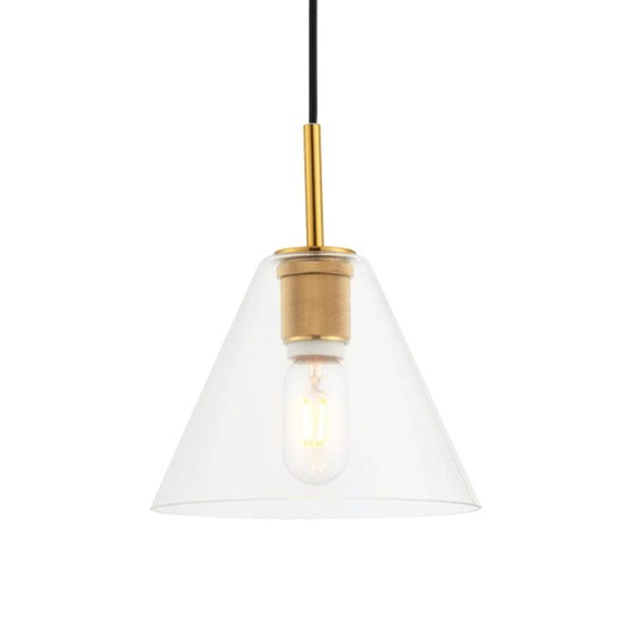 elevenpast Pendant Shino Metal and Glass Pendant Light Brass ZVL406