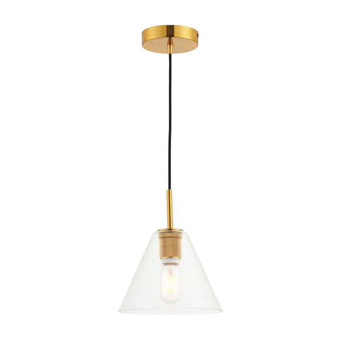 elevenpast Pendant Shino Metal and Glass Pendant Light Brass ZVL406