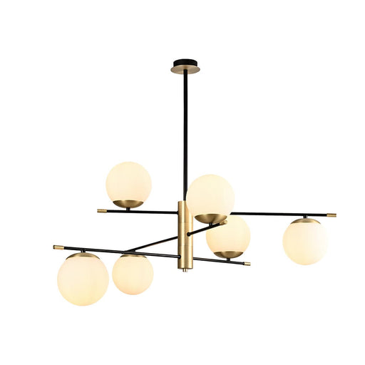 elevenpast Chandelier Urban Chandelier in Black/Satin Gold with Opal Glass A-KLCH-9275/6