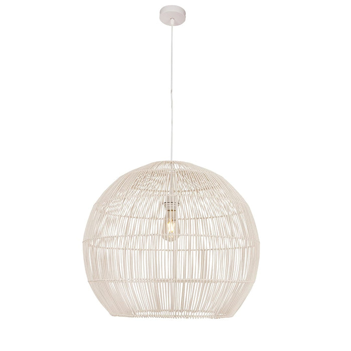 elevenpast White / Large Erna Pendant Light - Woven Rattan P1282W 6009551807537